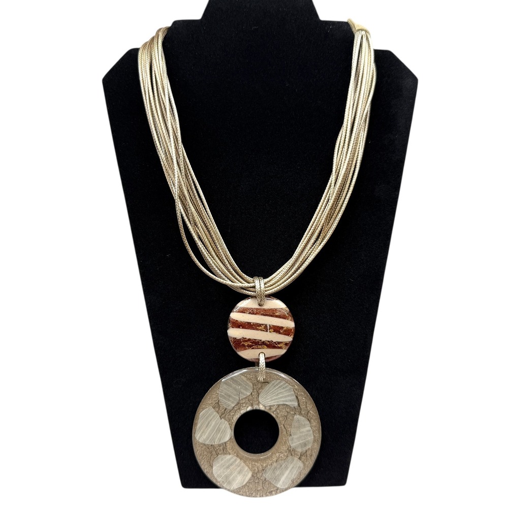 Alisha D Layered Statement Pendant Necklace Chic Gold Tone Rope Jewelry 19 in L